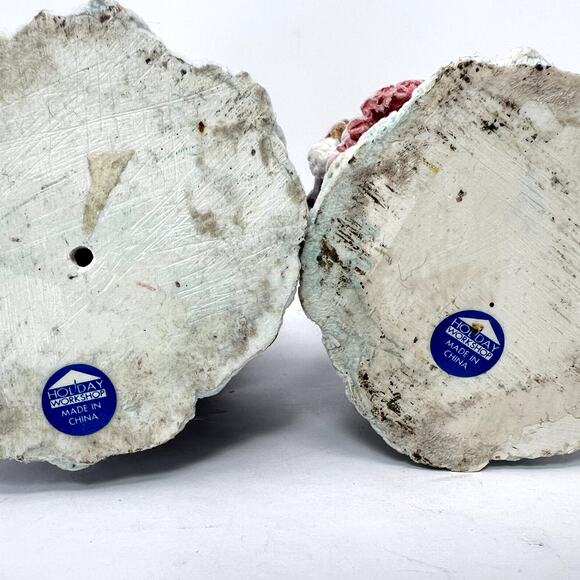 Vtg Holiday Workshop Christmas Collection Gray Ceramic Figurine Santa Lot of 2 - Picture 2 of 10